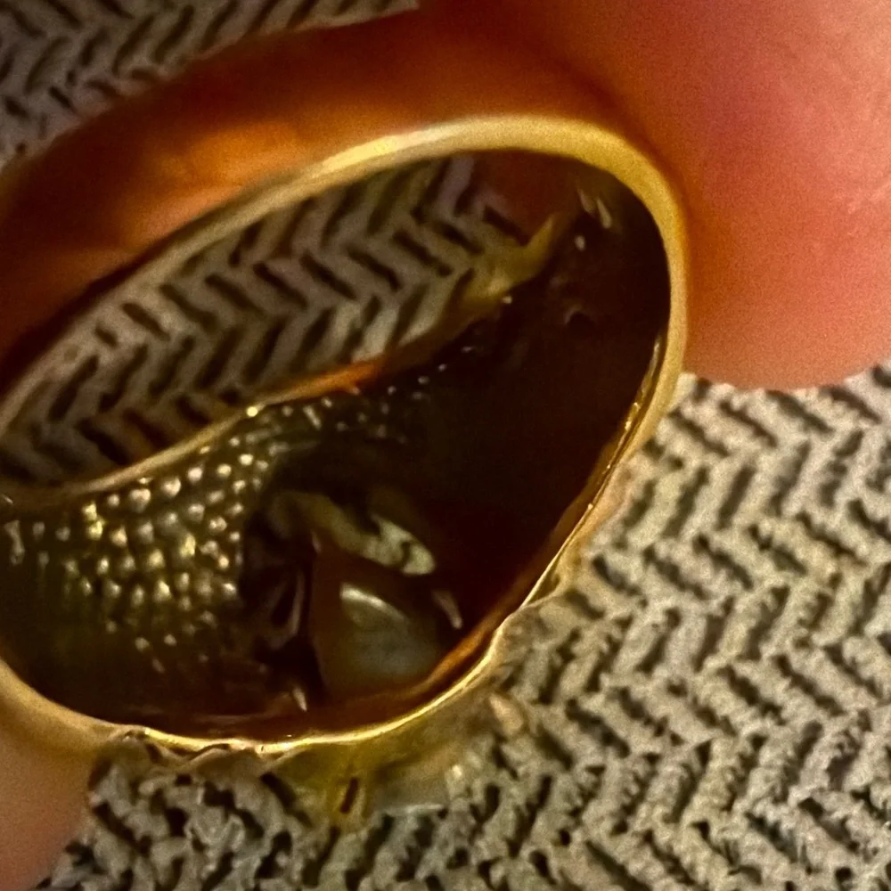 Cubic zirconia gold ring, size 8